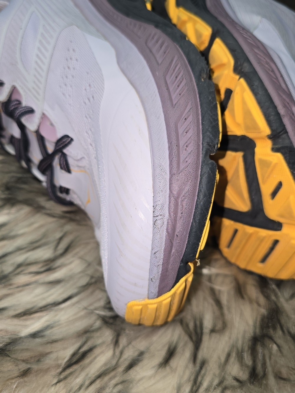 Hoka One One Lavender Running Shoes with Yellow Accents - Picture 9 of 12